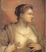 Jacopo Robusti Tintoretto - Portrait of a Woman Revealing her Breasts